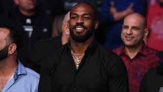 In this file photo, UFC Light Heavyweight Champion Jon Jones looks on after Jan Blachowicz of Poland defeats Corey Anderson by KO in their light heavyweight bout during the UFC Fight Night event at Santa Ana Star Center on February 15, 2020 in Rio Rancho, New Mexico.