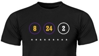 A tribute T-shirt for Kobe Bryant, his daughter Gianna and the seven other people who died in a helicopter crash.