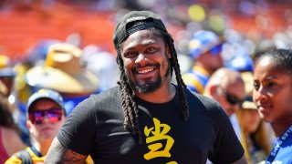 Retired NFL footballer Marshawn Lynch