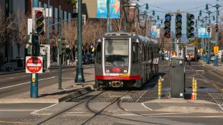 A Muni train in San Francisco.