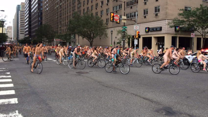 Naked Bike Ride Blurred