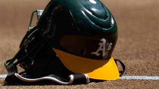 File image of an Oakland Athletics helmet.