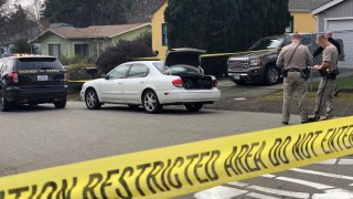 Authorities investigate following a freeway shooting in Oakland.