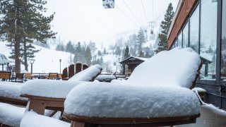 Snow piles up at Squaw Valley.