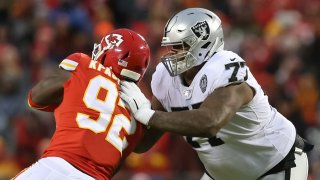 Oakland Raiders offensive tackle Trent Brown.