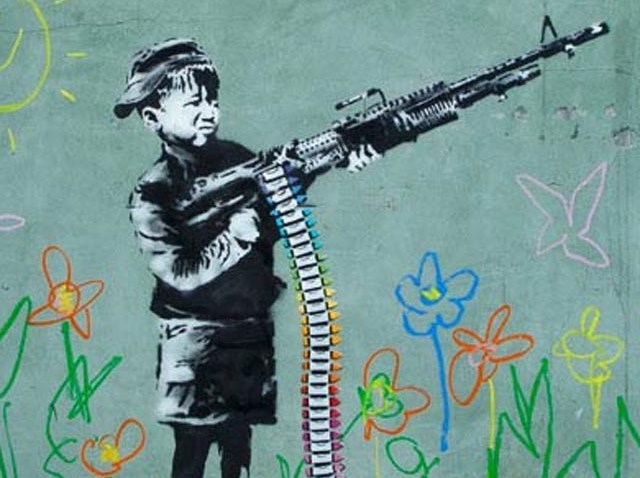 banksy Westwood Crayola gun shooter