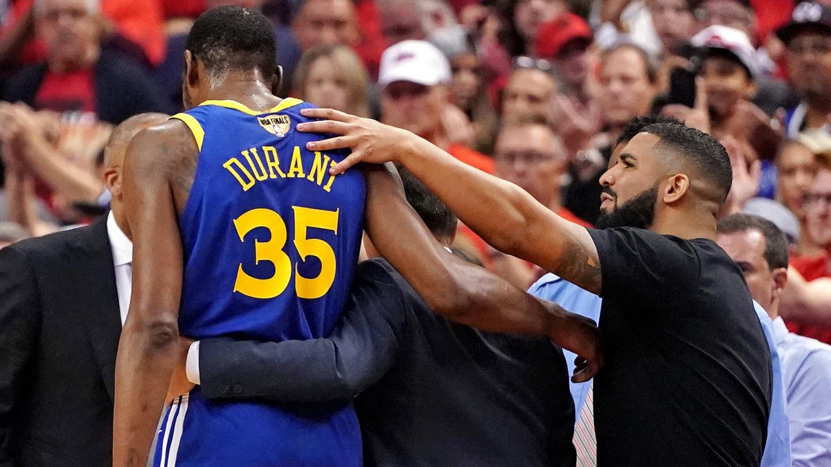 Watch Moment Warriors Star Kevin Durant Injured Leg in NBA Finals Game