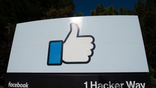The Facebook "like" sign is seen at Facebook's corporate headquarters campus