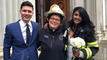 fire chaplain marries couple