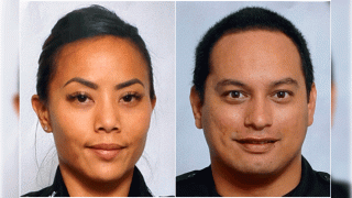 This undated photo provided by the Honolulu Police Department shows Officers Tiffany Enriquez, left, and Kaulike Kalama. Enriquez and Kalama were killed Sunday, Jan. 19, 2020, while responding to a call.