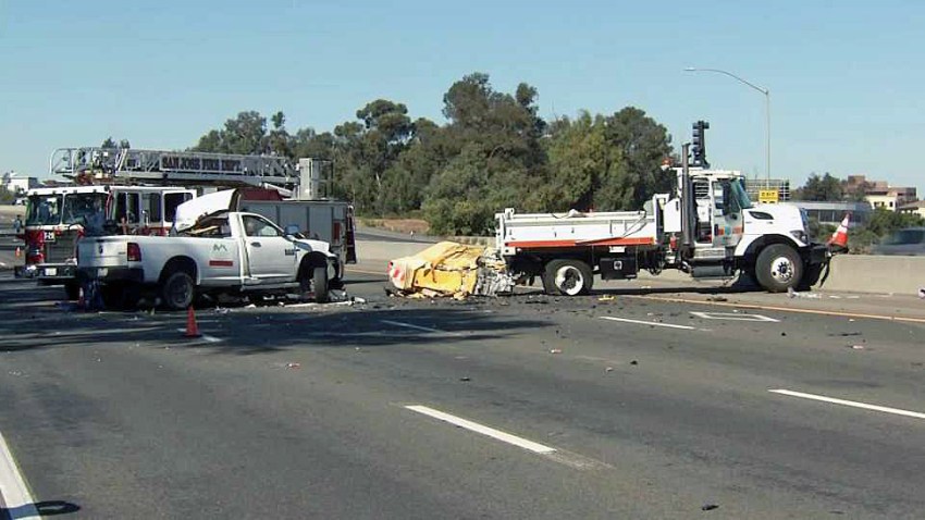 Fatal Crash Involving Caltrans Vehicle Blocks All Lanes Of Sb Hwy 101