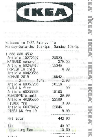 Why a Furniture Purchase Receipt Included a $10.50 ‘Recycling Fee ...
