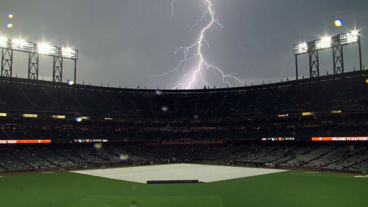 Crazy Bursts of Thunder and Lightning Delay Start of GiantsDodgers