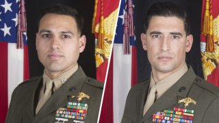 Capt. Moises A. Navas, left, and Gunnery Sgt. Diego D. Pongo, right.