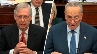 Sen. Mitch McConnell, R.-Ky., and Sen. Chuck Schumer, D.-N.Y., on Jan. 21, 2019.