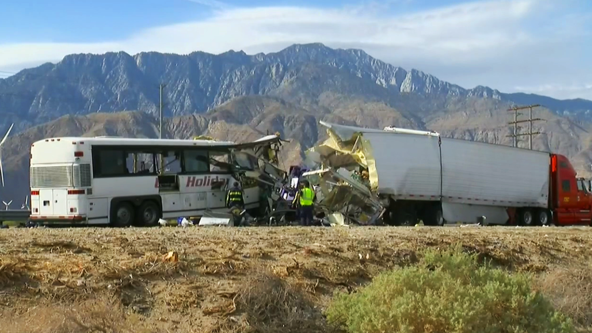 13 Killed, 31 Injured in Tour Bus Crash in Palm Springs Area – NBC Bay Area