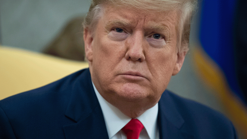 President Donald Trump listens to a question during a meeting with Guatemalan President Jimmy Morales in the Oval Office of the White House, Tuesday, Dec. 17, 2019, in Washington.