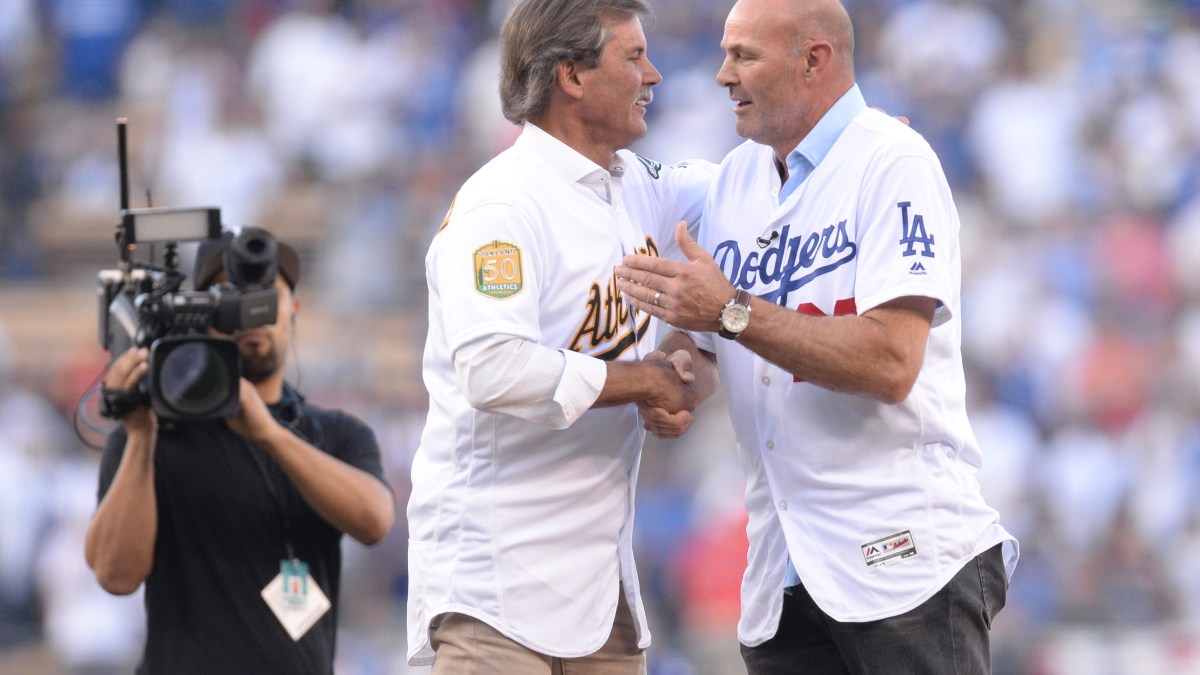 Watch A’s Legend Dennis Eckersley Throw Out First Pitch to Kirk Gibson