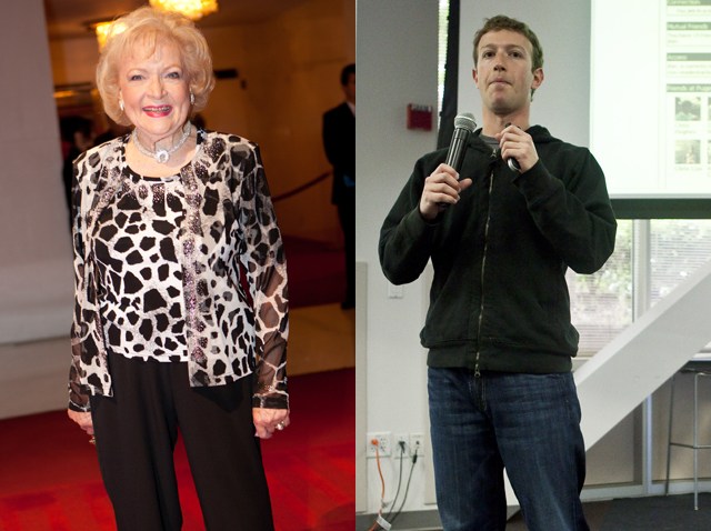 Betty White and Mark Zuckerberg