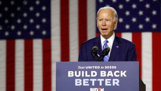 Democratic presidential candidate, former Vice President Joe Biden speaks during a campaign event, Tuesday, July 14, 2020, in Wilmington, Del.
