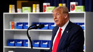 President Donald Trump speaks during an event to sign executive orders on lowering drug prices, in the South Court Auditorium in the White House complex, Friday, July 24, 2020, in Washington.