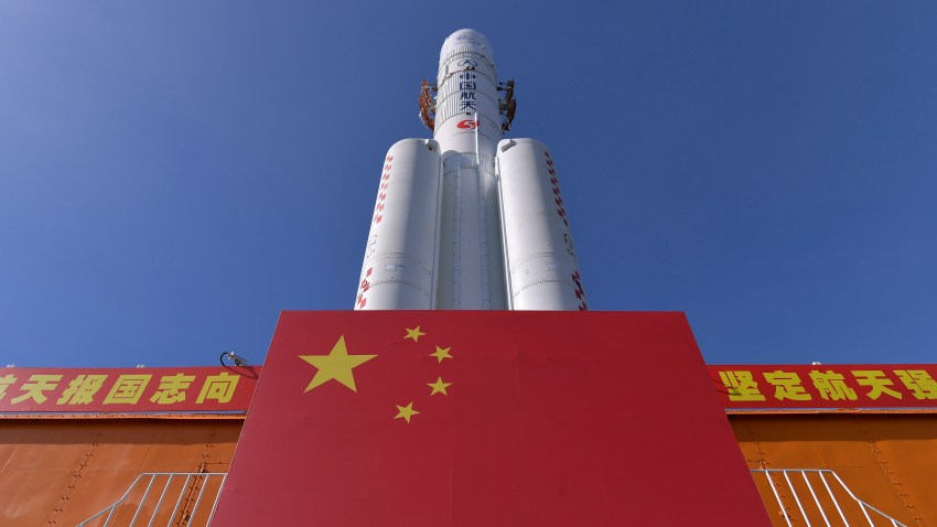 In this photo released by China's Xinhua News Agency, a Long March-5 rocket is seen at the Wenchang Space Launch Center in south China's Hainan Province, Friday, July 17, 2020. China launched its most ambitious Mars mission yet on Thursday, July 23, 2020 in a bold attempt to join the United States in successfully landing a spacecraft on the red planet. The Tianwen-1 was launched on a Long March-5 carrier rocket from a launch site on Hainan Island.