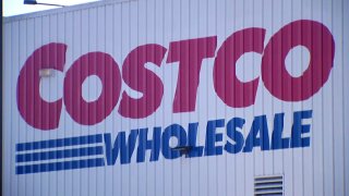 A Costco Wholesale sign.