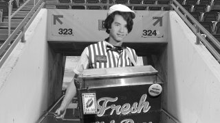 A 19-year-old Tom Hanks selling concessions at the Oakland Coliseum.