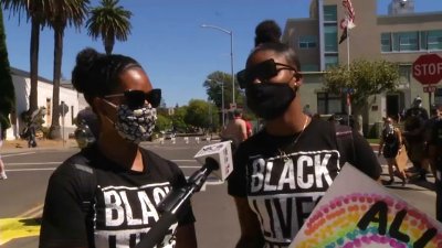 Mother and Daughter March Together for Black Lives Matter in Martinez