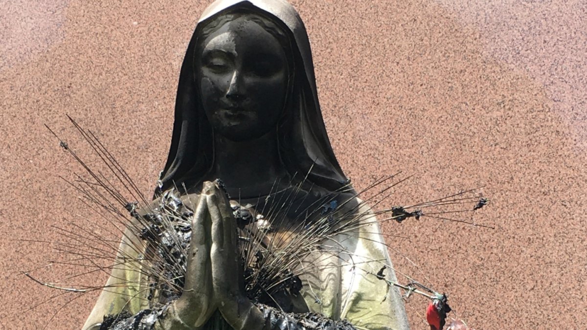 Virgin Mary Statue Set on Fire Outside St. Peter’s Parish Church in