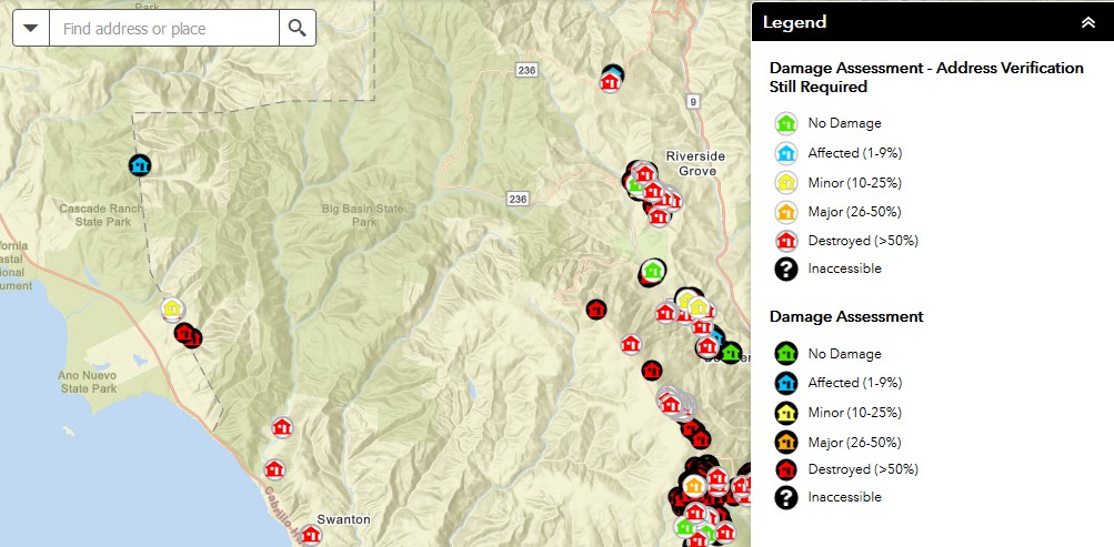 Czu Complex Map And Fire Damage Information In Santa Cruz County Nbc Bay Area