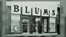 A historical photo of Blum's bakery in the Macy's building in San Francisco's Union Square