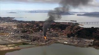 Flaring at the Chevron Richmond Refinery.