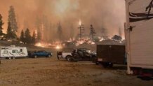 The Creek Fire quickly spread, leaving campers stranded on Sept. 5, 2020.