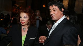 In this 2006 file photo, Jackie Stallone, left, and Sylvester Stallone are seen at the premiere of "Rocky Balboa."