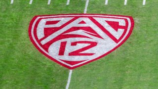 A detail view of the Pac-12 logo.