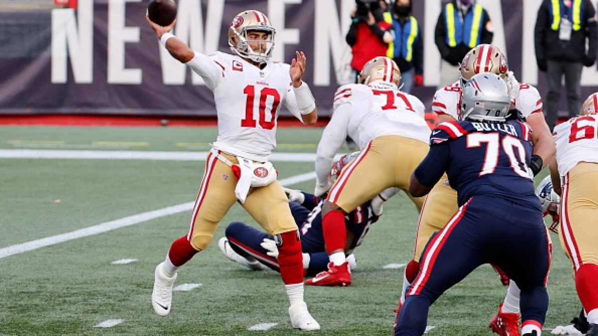 Garoppolo shines in return to NE; Niners crush Patriots 33-6 - The San  Diego Union-Tribune