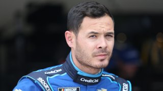 In this Feb. 15, 2020, file photo, Kyle Larson, driver of the #42 Chip Ganassi Racing Credit One Bank Chevrolet Camaro is seen during final practices for the Daytona 500 at Daytona International Speedway in Daytona Beach, Florida.