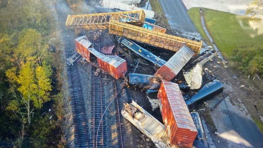 A train derailment