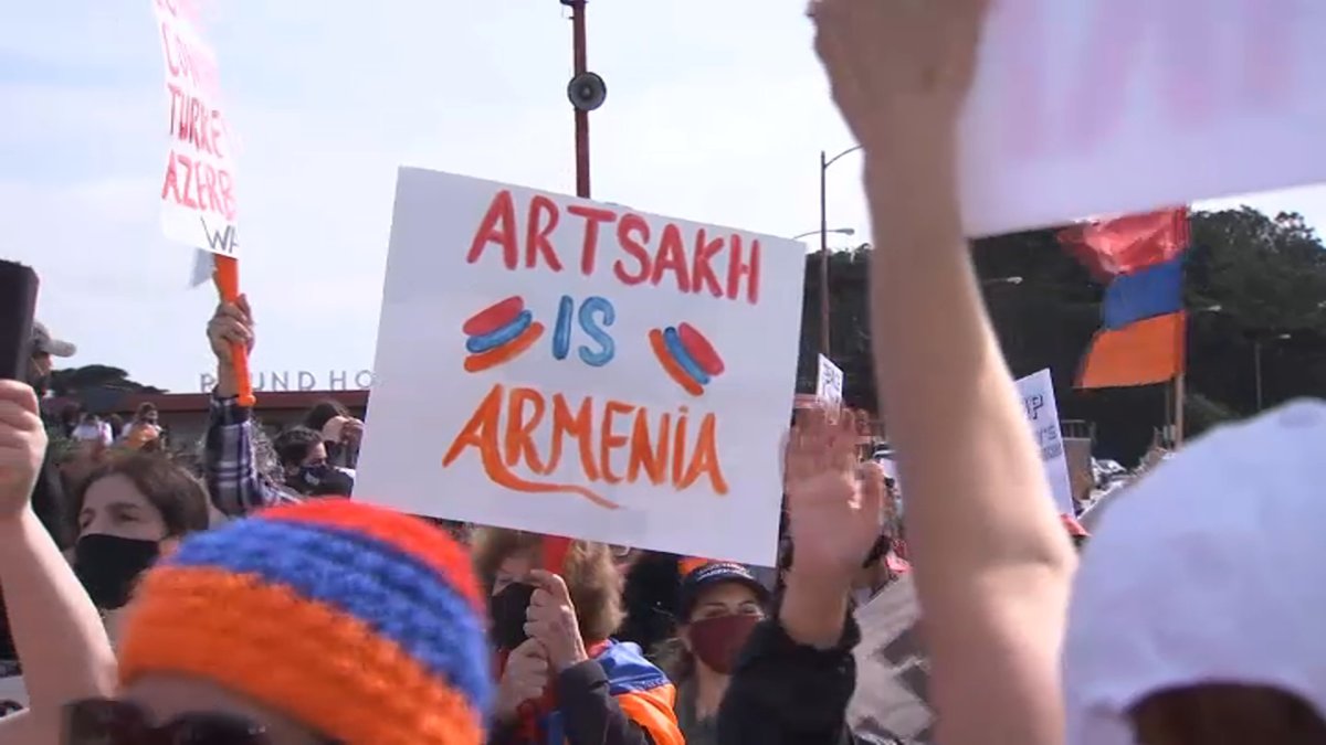Demonstrators March On Golden Gate Bridge In Support Of Armenians Nbc Bay Area