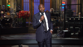 Comedian Dave Chappelle kicks off "Saturday Night Live" with an opening monologue as host, November 7, 2020.