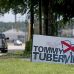 A Tommy Tuberville campaign sign on Three Notch Road during Election Day on July 14, 2020 in Mobile, Alabama.
