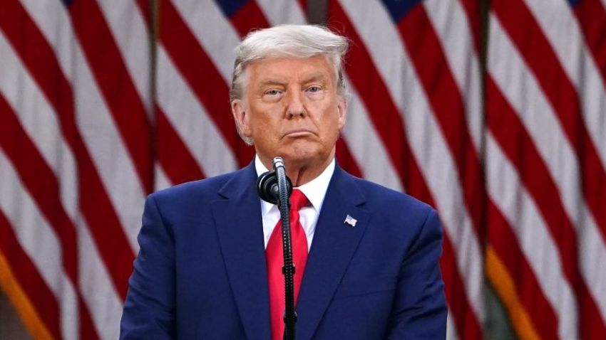 In this Nov. 13, 2020, file photo, President Donald Trump delivers an update on "Operation Warp Speed" in the Rose Garden of the White House in Washington, D.C.