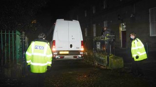 A prison van believed to contain former nurse Lucy Letby leaves Chester Crown Court on November 13, 2020 in Chester, England. Ms. Letby, who worked in the neo-natal unit at Countess of Chester Hospital, is accused of murdering eight babies between 2015 and 2016.