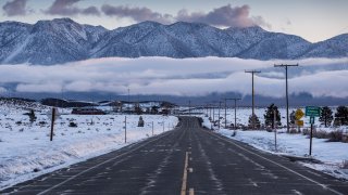 Heavy snow coats the Eastern Sierra