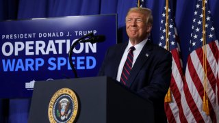 President Donald Trump arrives to deliver remarks during a tour of the Fujifilm Diosynth Biotechnologies’ Innovation Center, a pharmaceutical manufacturing plant where components for a potential coronavirus disease (COVID-19) vaccine candidate are being developed, in Morrrisville, North Carolina, U.S., July 27, 2020.