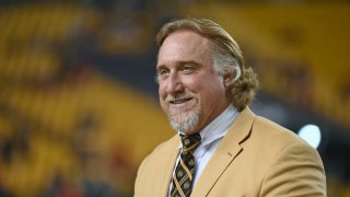 PITTSBURGH, PA - OCTOBER 02: Kevin Greene, former linebacker for the Pittsburgh Steelers and a member of the Pro Football Hall of Fame, looks on from the sideline before a game between the Kansas City Chiefs and Pittsburgh Steelers at Heinz Field on October 2, 2016 in Pittsburgh, Pennsylvania. The Steelers defeated the Chiefs 43-14.