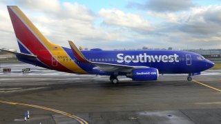 A Southwest Airlines Boeing 737 passenger jet