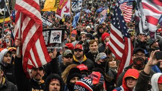 Supporters of U.S. President Donald Trump participate in a "Stop the Steal" protest outside of the Capitol building in Washington D.C. U.S. January 6, 2021.