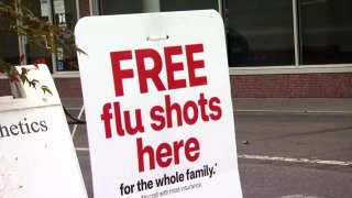 Flu shot sign in the South Bay.